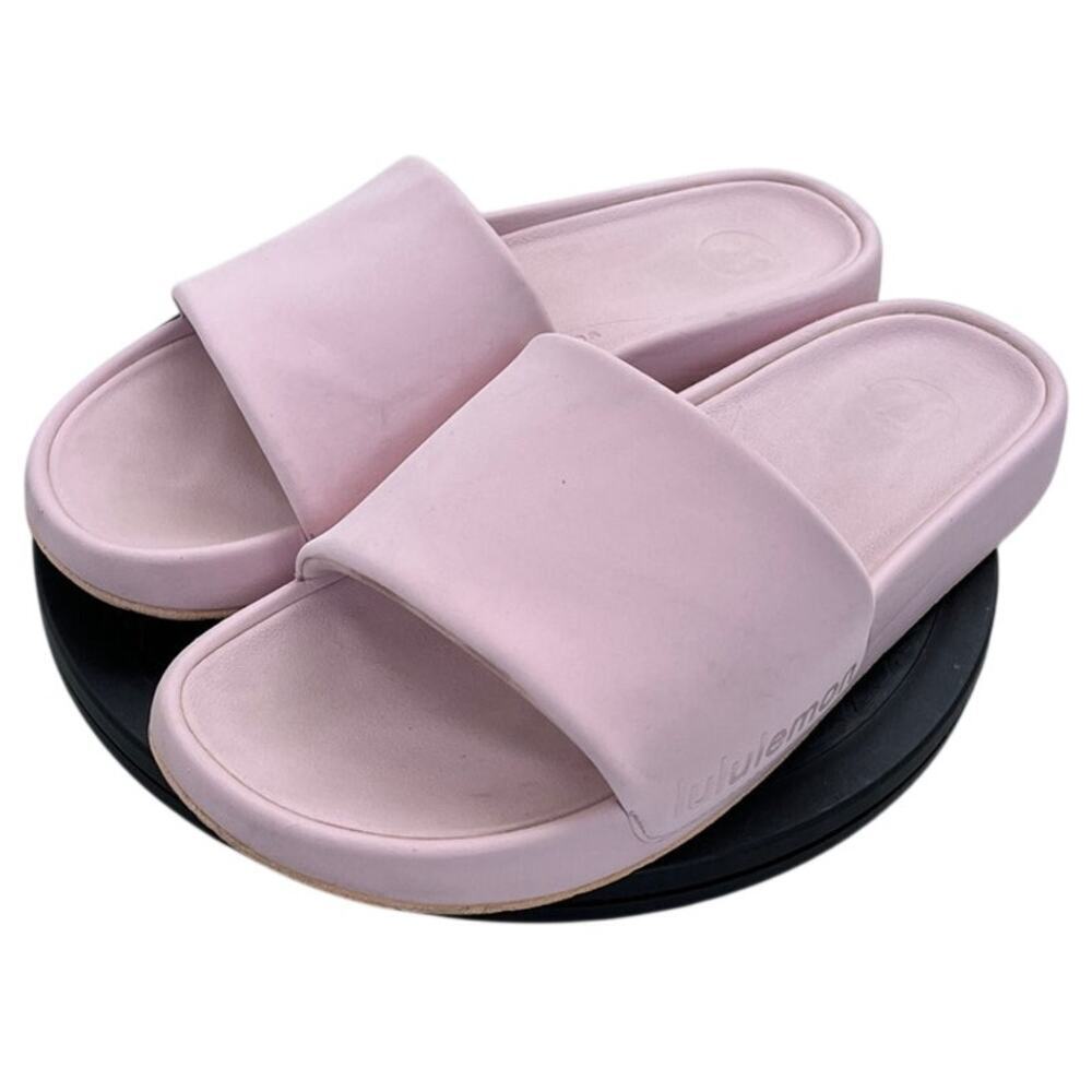 Womens Lululemon Restfeel Casual Comfort Footbed Slip-On Slide Sandals SZ 8 Pink